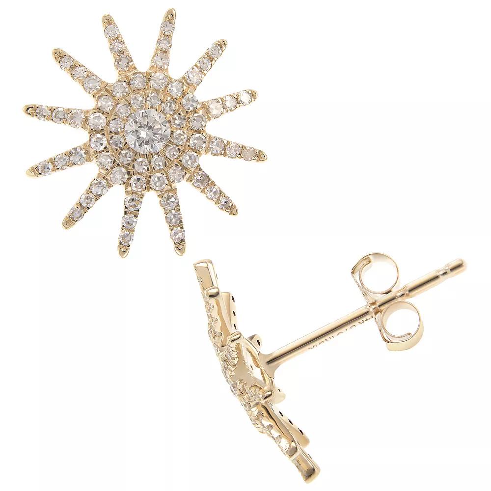 LUXLE 14k Gold 3/8 Carat T.W. Diamond Starburst Stud Earrings, Womens Product Image