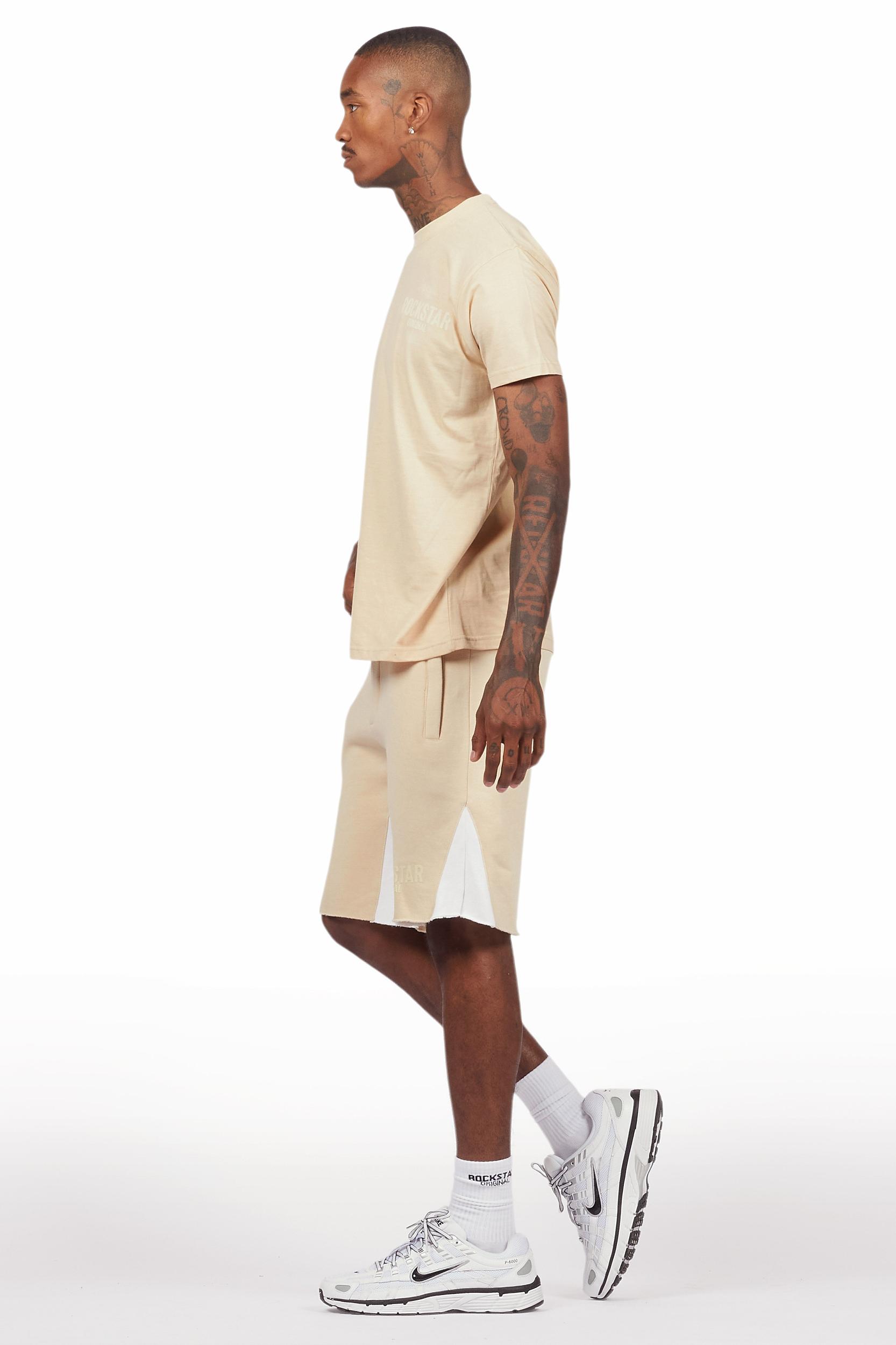 Sana Beige Relaxed T-Shirt/Short Set Male Product Image