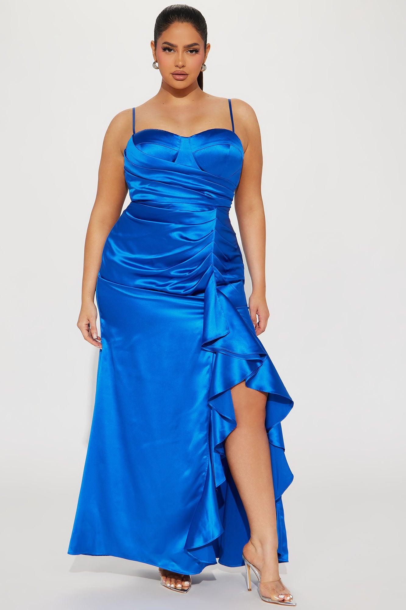 Camilla Satin Gown - Royal Product Image