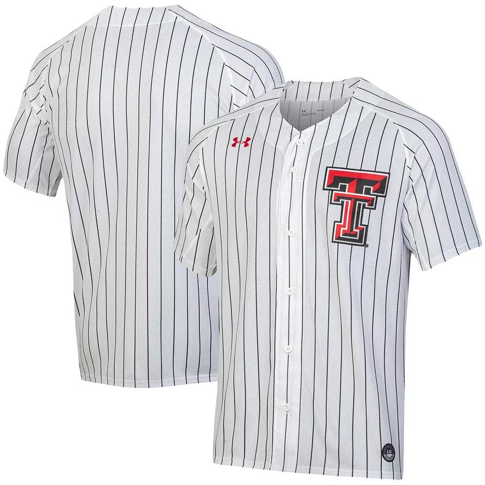 Men's Under Armour White Texas Tech Red Raiders Softball Button-Up Jersey,  Product Image