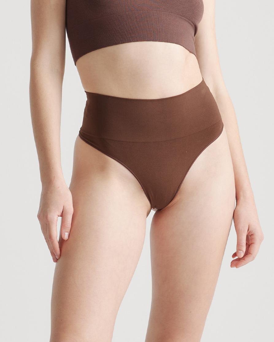 Quince | Women's Shaping High-Waisted Thong Nylon/Spandex Product Image