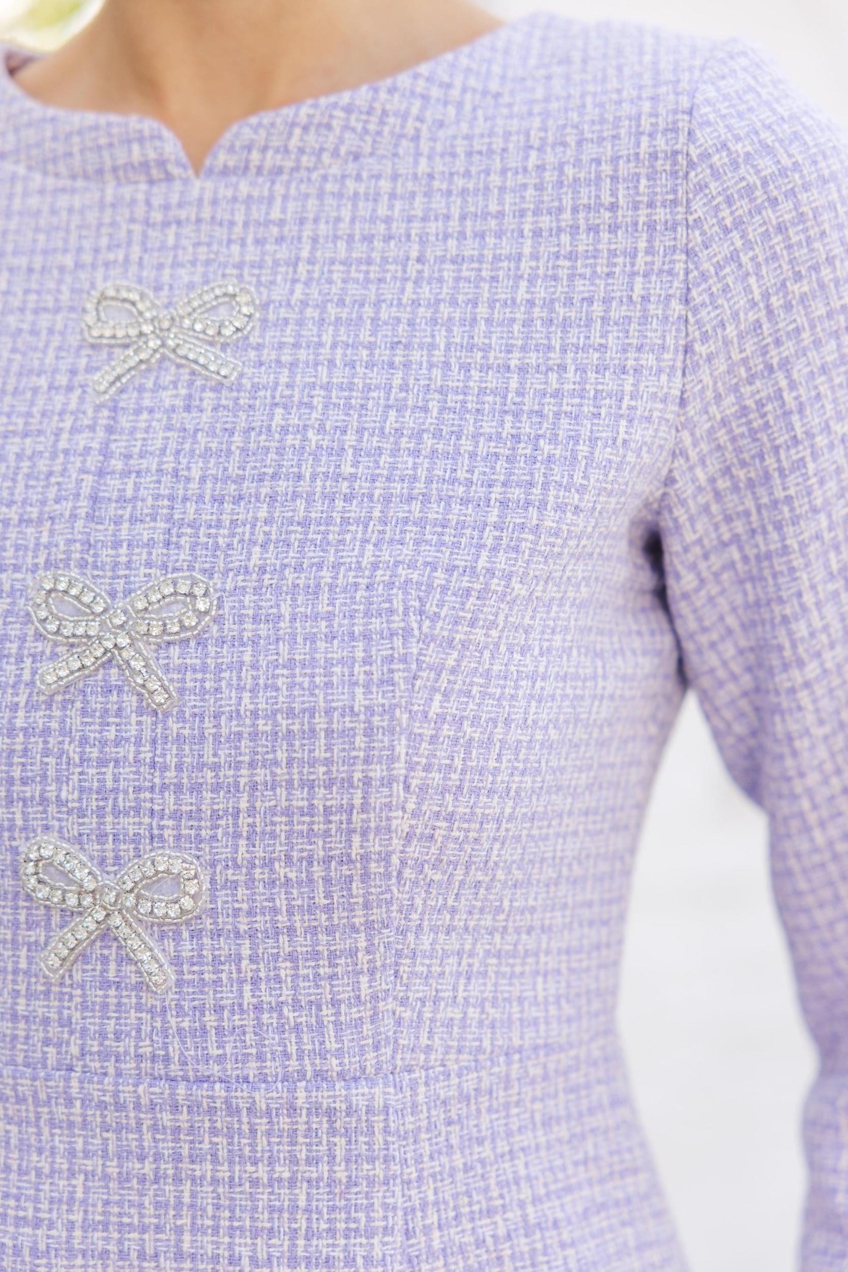 Speak Up Lavender Tweed Dress Female Product Image