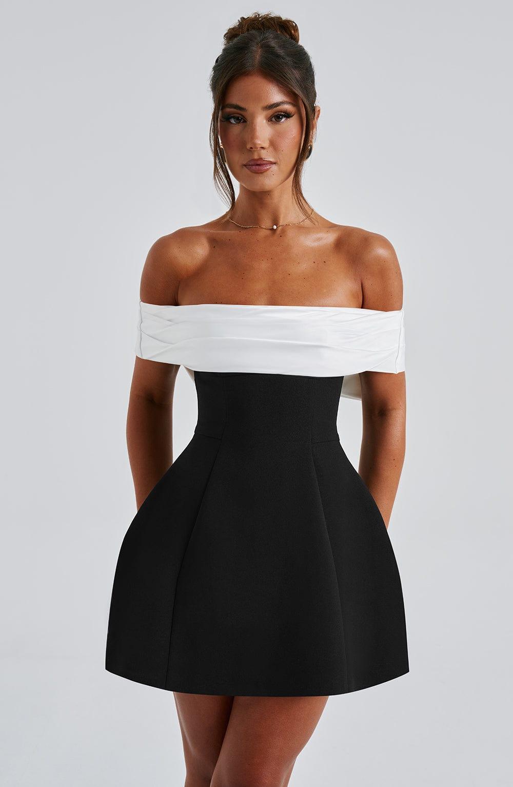 Delta Mini Dress - Black/White Product Image