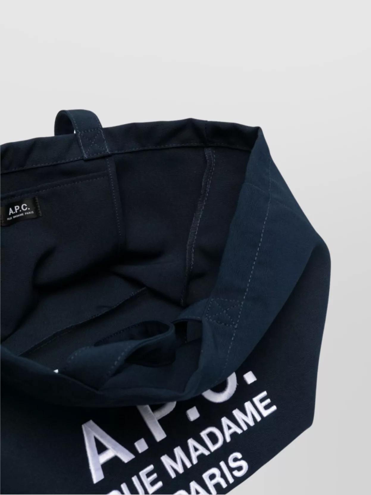 APC Navy Blue Canvas Diane Rue Madame Shopping Bag In Dark Navy Product Image