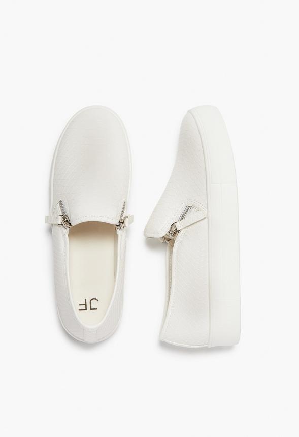 JustFab Margaux Platform Loafer Pump Womens Black/ White Size 8.5 Product Image