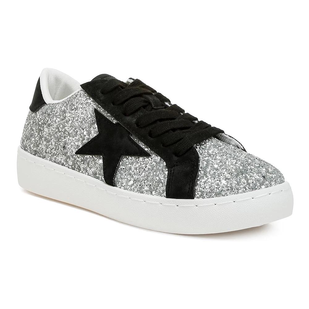 London Rag Shinding Women's Glitter Star Chunky Sneakers, Size: 8, Silver Product Image