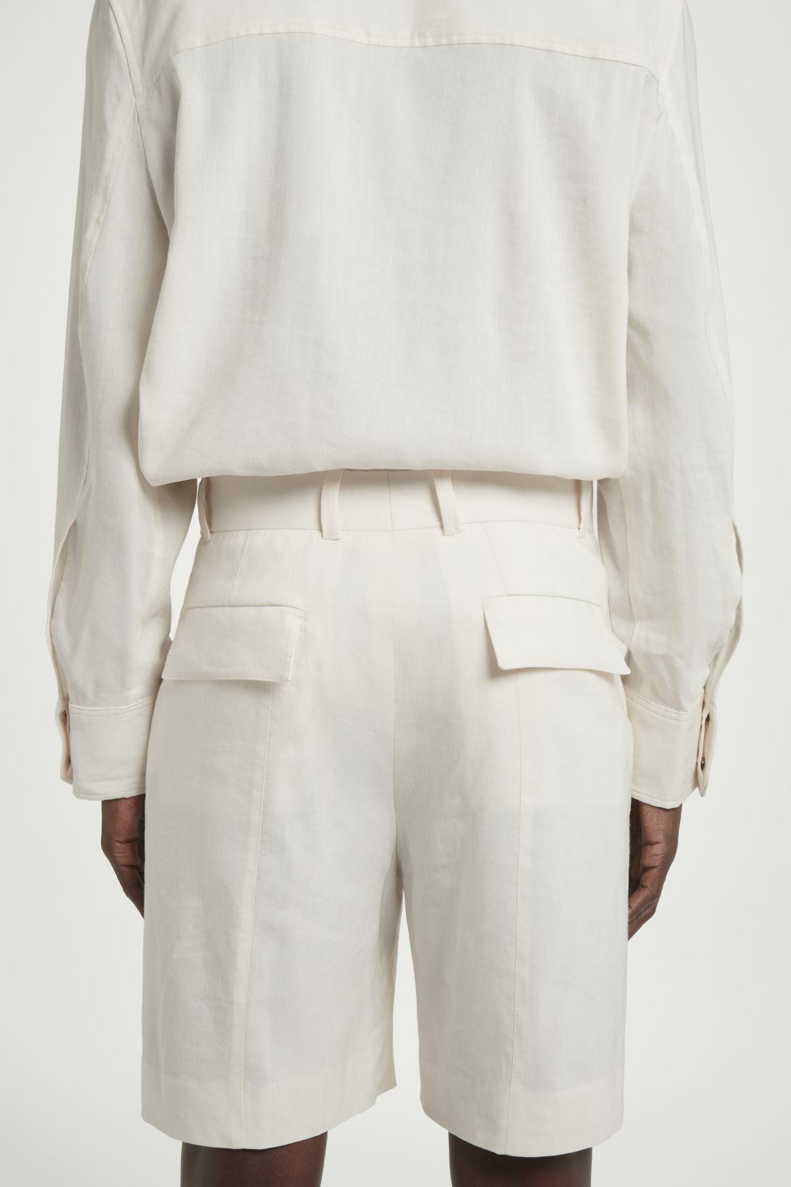 TAILORED LINEN-BLEND SHORTS Product Image