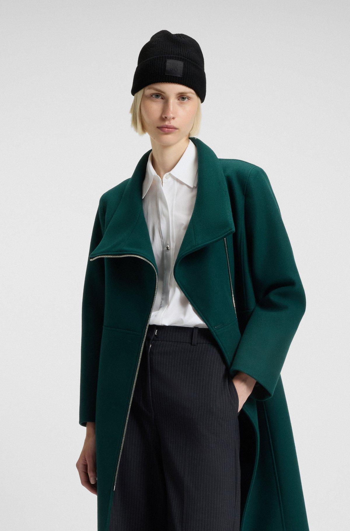 Wool-blend beanie hat with logo label Product Image