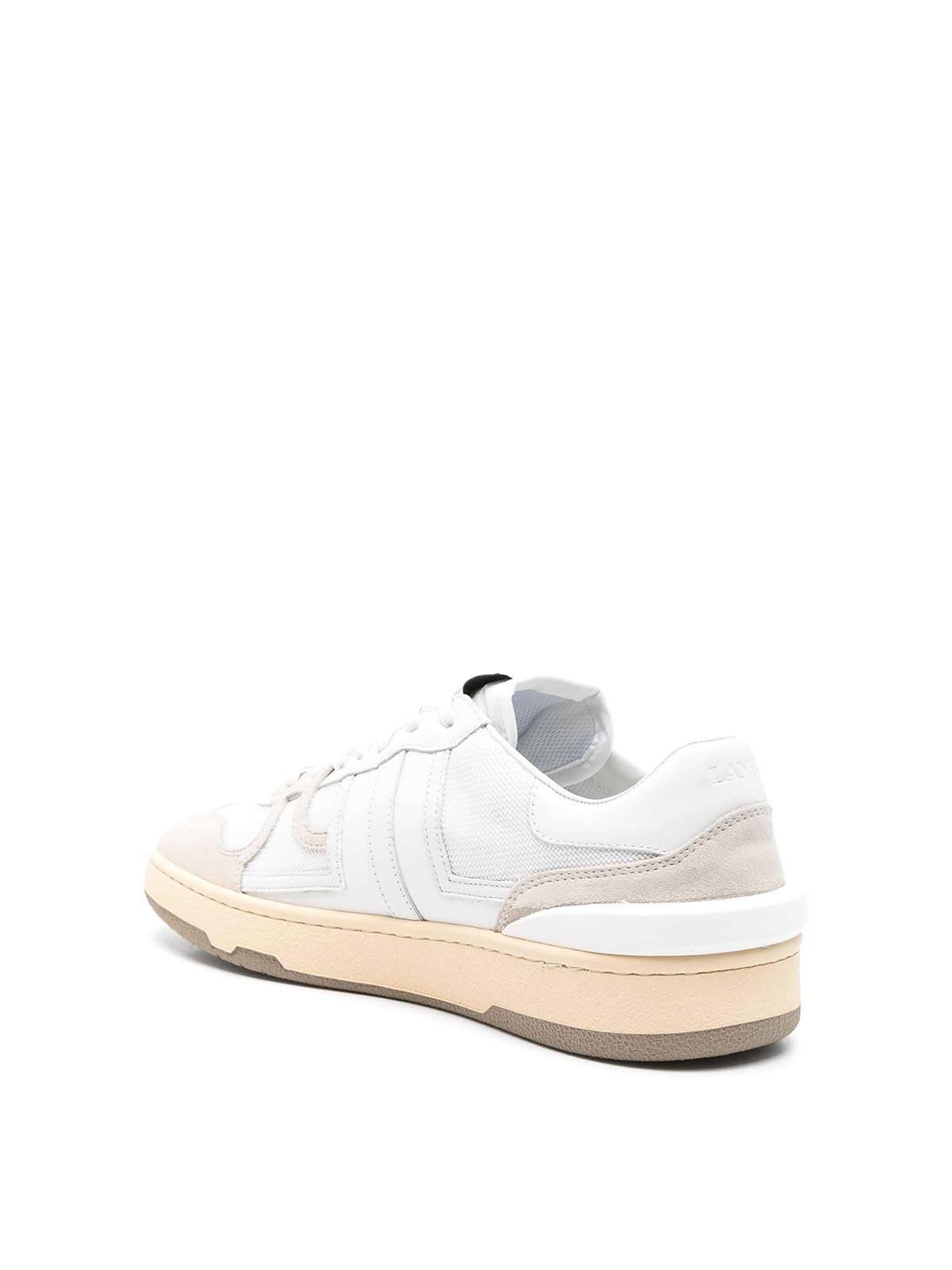 LANVIN Mesh And Leather Clay Sneakers With In White Product Image