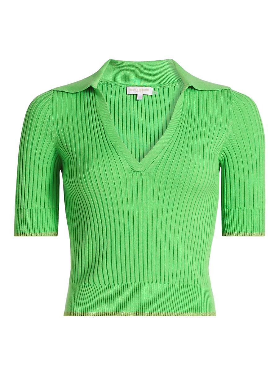Womens Kelly Deep V Rib-Knit Top Product Image