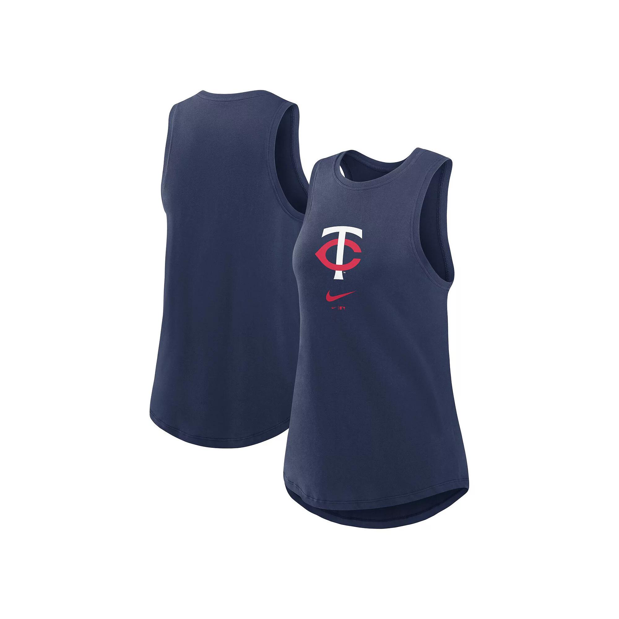 Women's Nike Navy Atlanta Braves Legacy Icon High Neck Fashion Tank Top,  Product Image