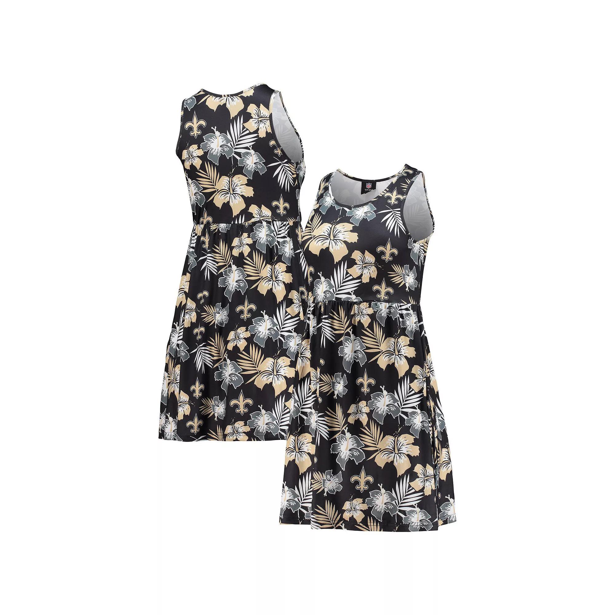 Women's FOCO Black New Orleans Saints Floral Sundress, Size: Small Product Image