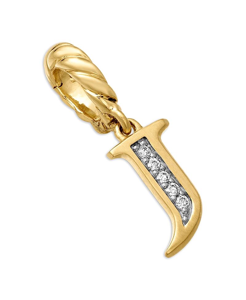 Womens Pav Initial Pendant in 18K Yellow Gold Product Image