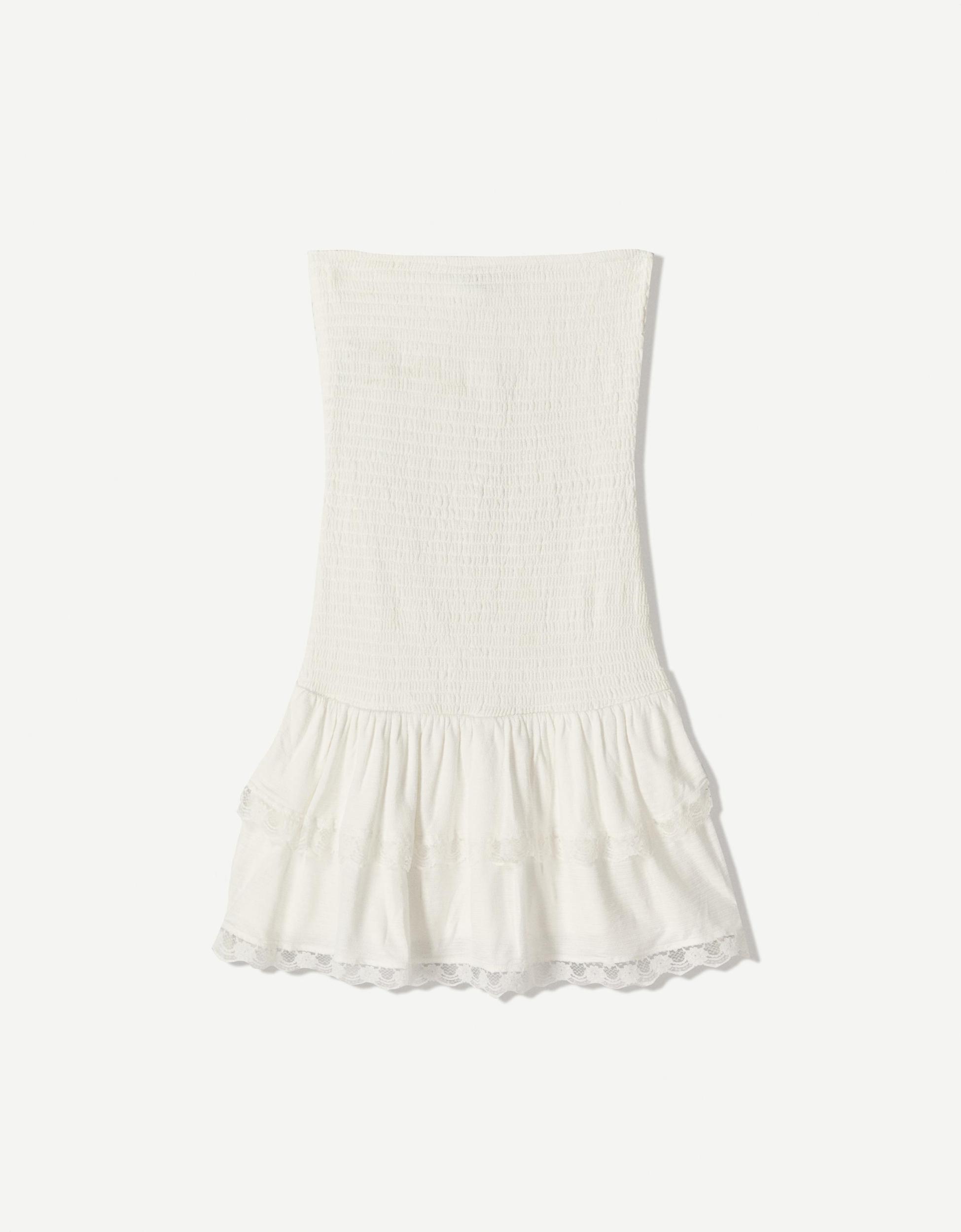 Ruffled off-the-shoulder mini dress Product Image