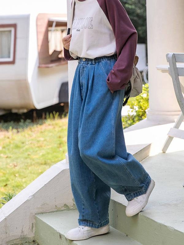 Loose High-Waisted Slimming Mom Jeans Product Image