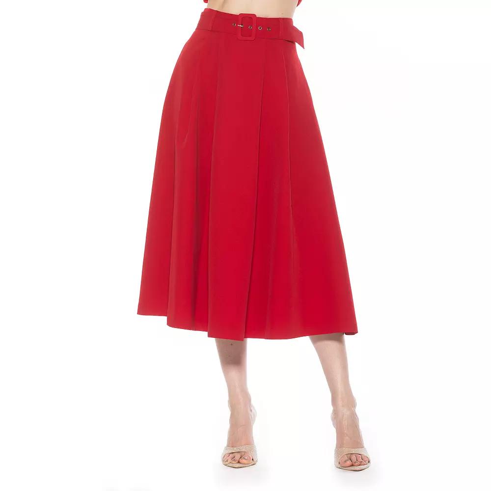 Women's ALEXIA ADMOR Eline Twill A-Line Skirt with Removable Belt,  Product Image