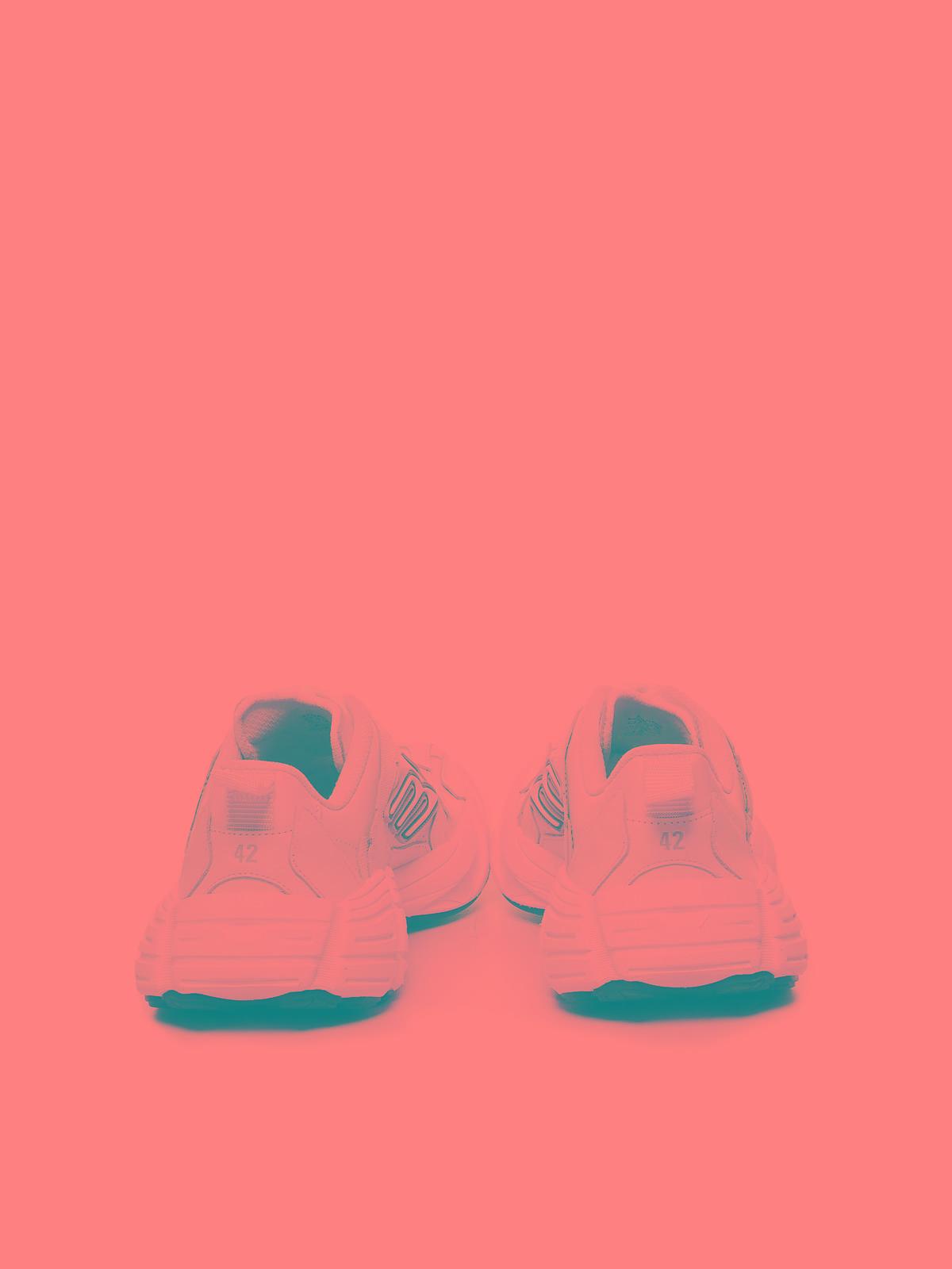 BALENCIAGA Men White Cowskin And Polyester Monday Shoe Sneakers Product Image