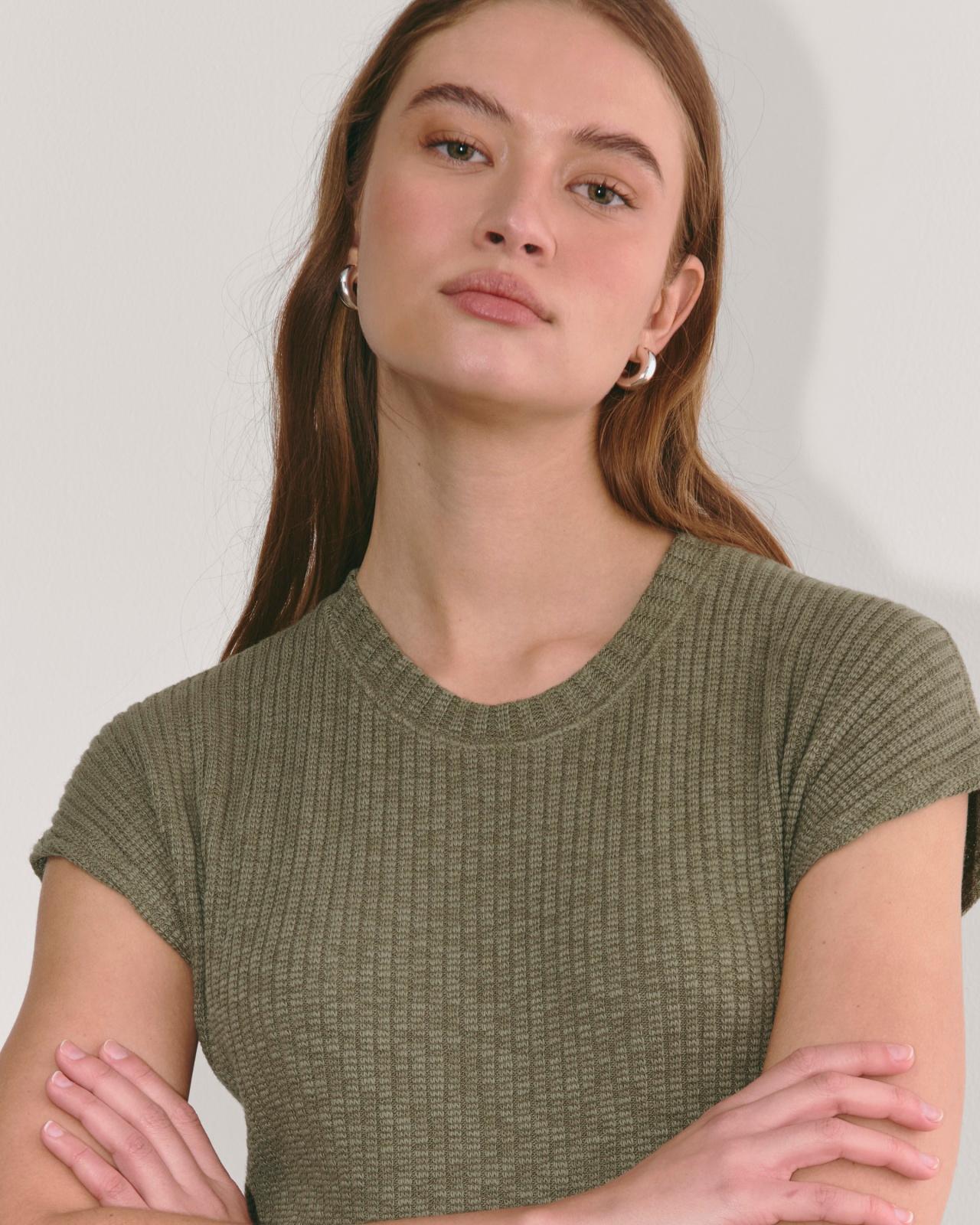 Womens Rib-Knit Cap-Sleeve Midi Dress by Everlane Product Image