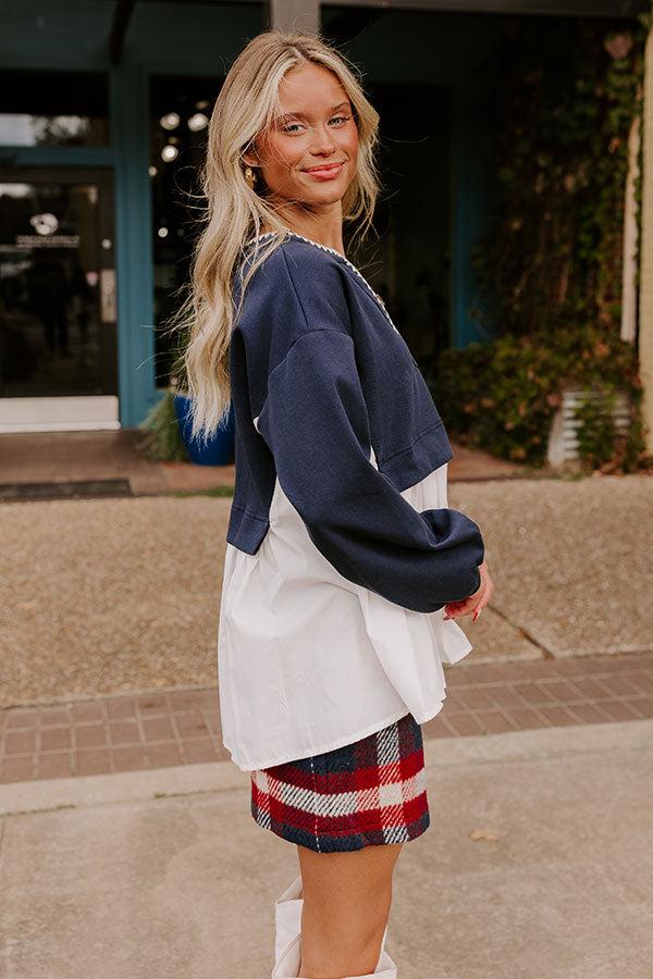 Sweet Whispers Shift Top in Navy Product Image