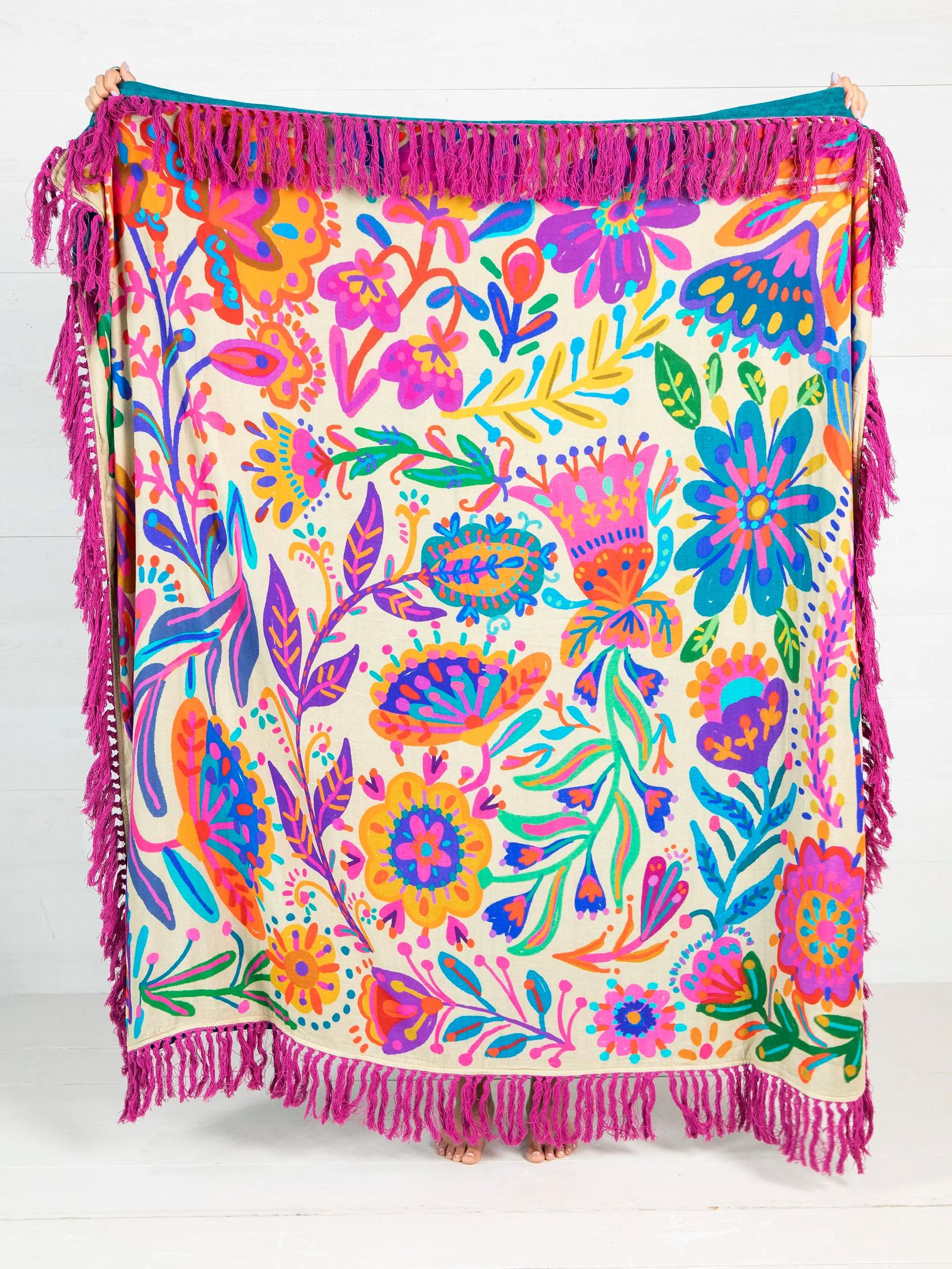 XL Shabana Beach Towel - Rainbow Cream Floral Product Image