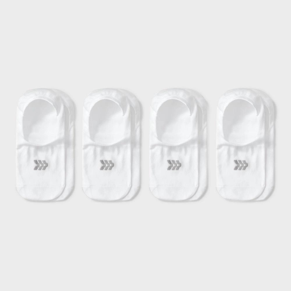 Women's Lightweight 4pk Liner Socks - All In Motion™ White 4-10: Nylon-Spandex Blend, Tagless, Seamless Toe, Machine Washable Product Image