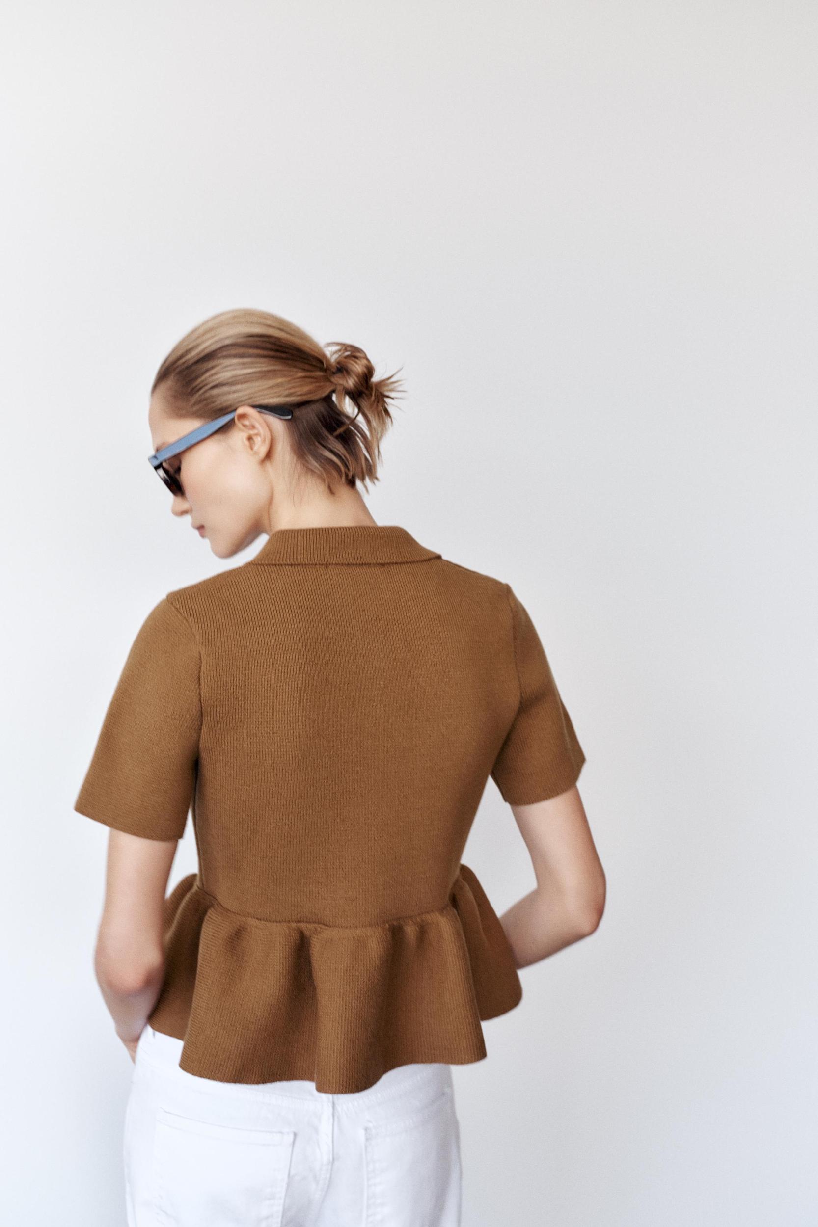 PEPLUM KNIT CARDIGAN Product Image