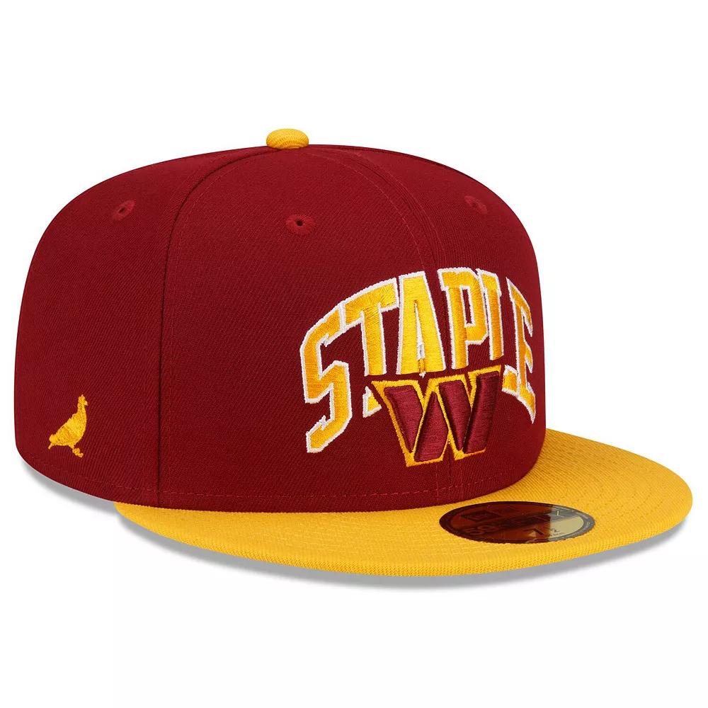 Men's New Era Burgundy/Gold Washington Commanders NFL x Staple Collection 59FIFTY Fitted Hat, Size: 7 1/4, Wft Med Re Product Image