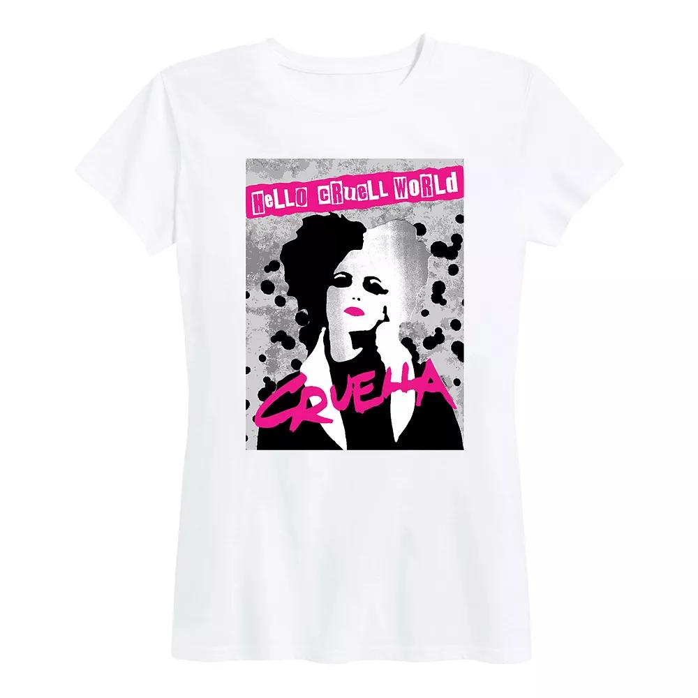 Disney's Cruella Women's Hello Cruell World Graphic Tee,  Product Image