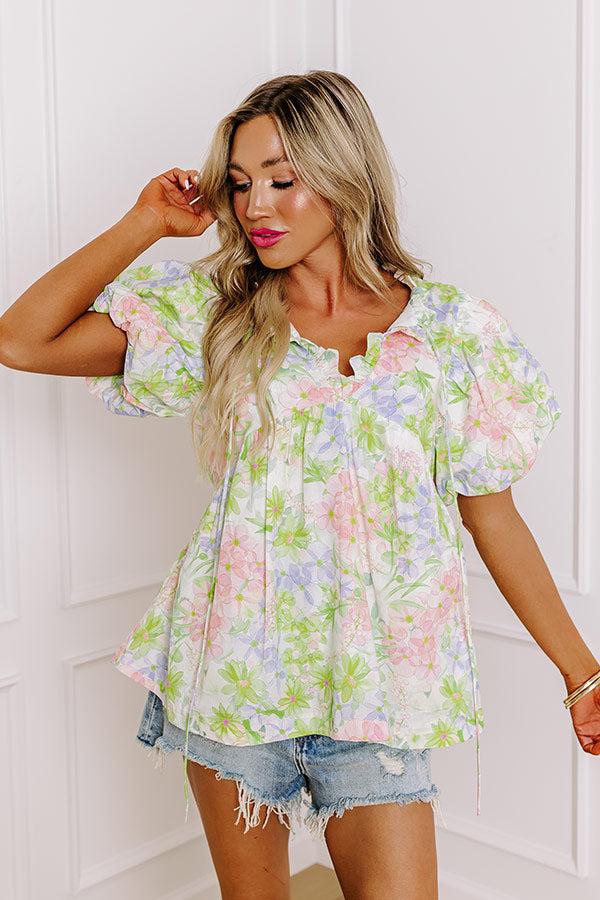 Brunch In Maui Floral Babydoll Top Product Image