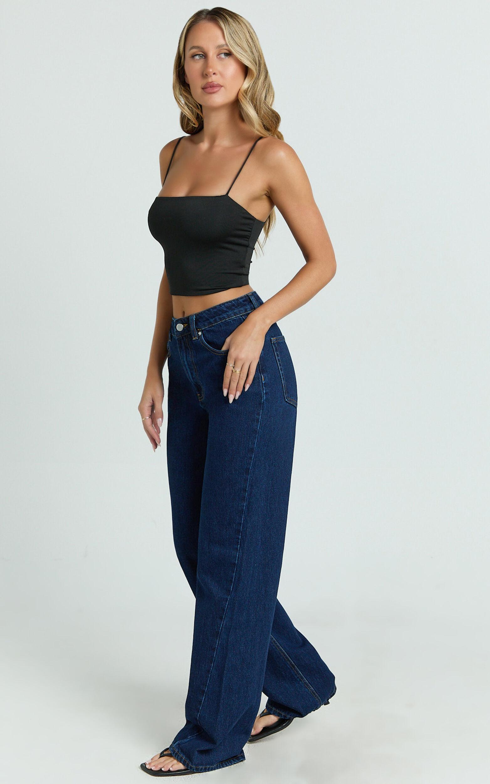 Abbie Jeans - Mid Rise Straight Leg Recycled Denim Jeans in Indigo Wash Product Image
