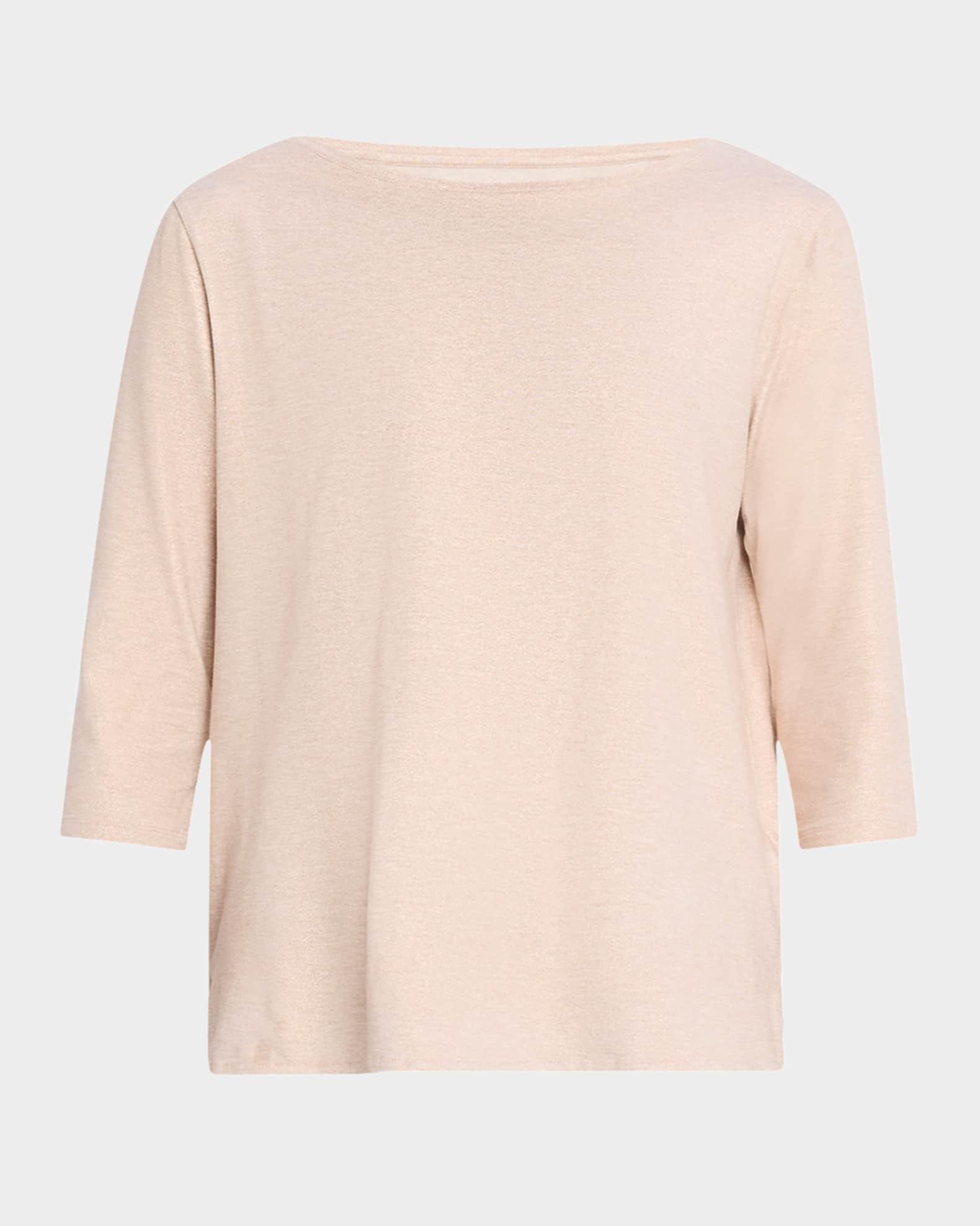 Soft Touch 3/4-Sleeve Metallic Jersey T-Shirt Product Image