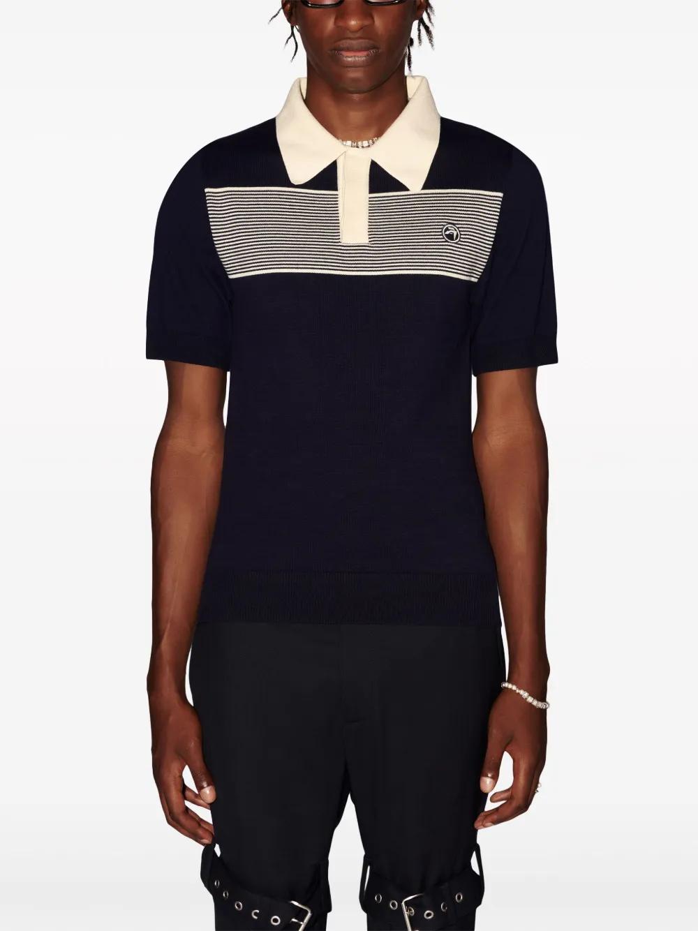 Emblem striped polo shirt Product Image