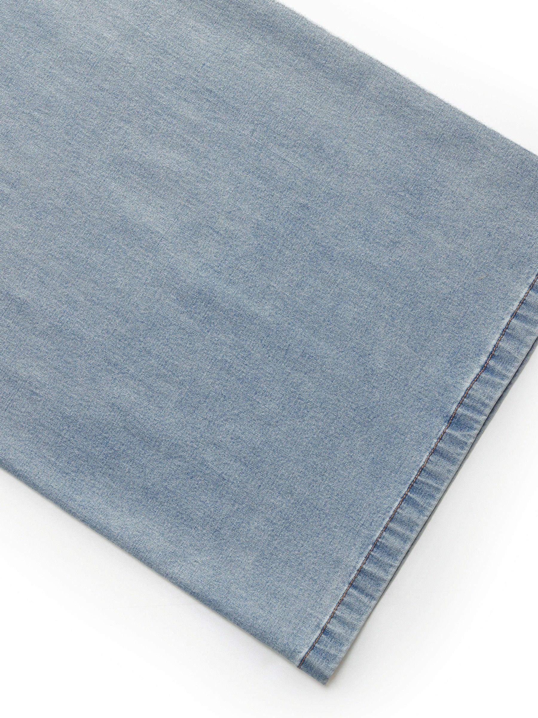 Denim Adjustable Waist Women Wide Leg Jeans Product Image