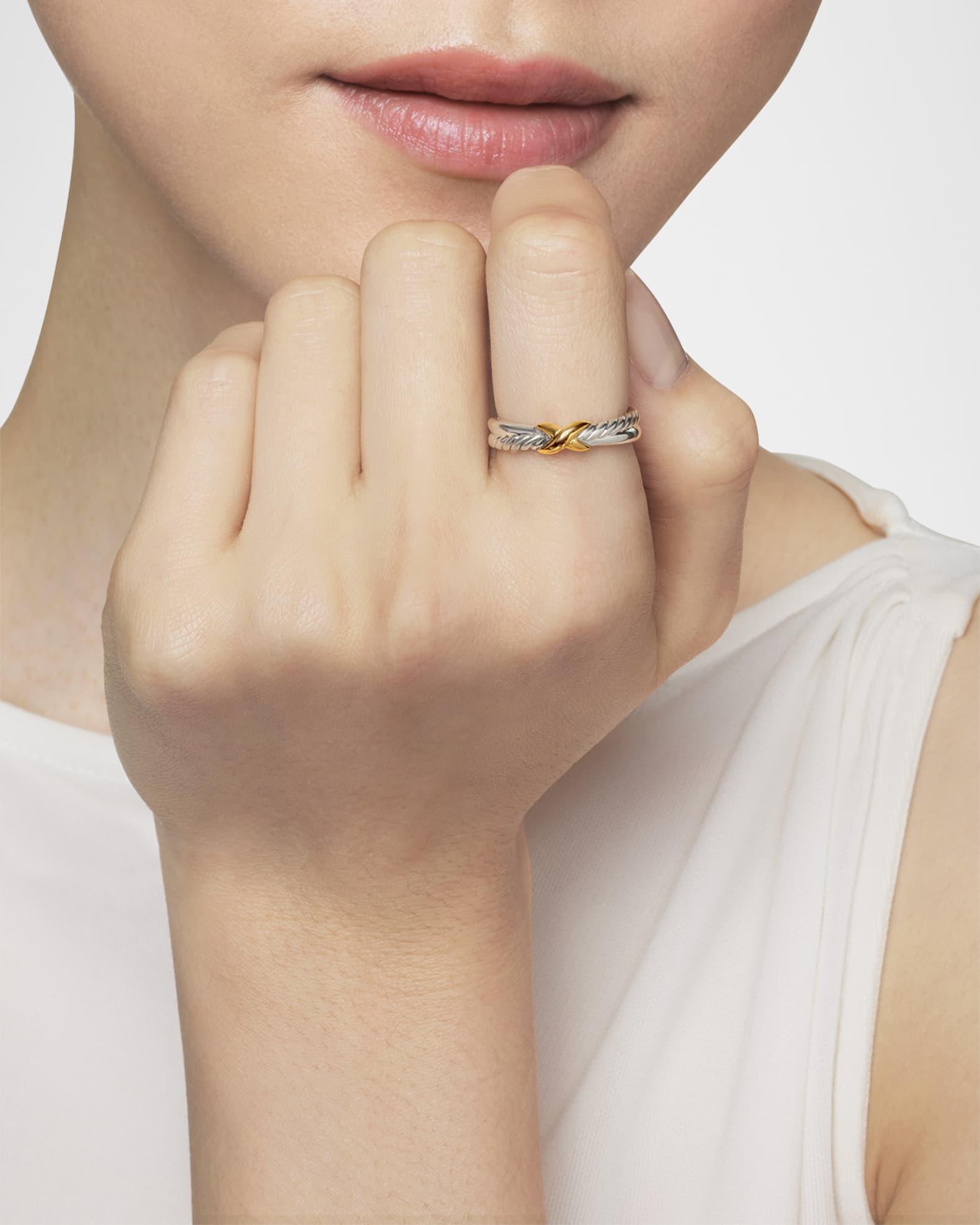 Womens Petite X Ring in Sterling Silver Product Image