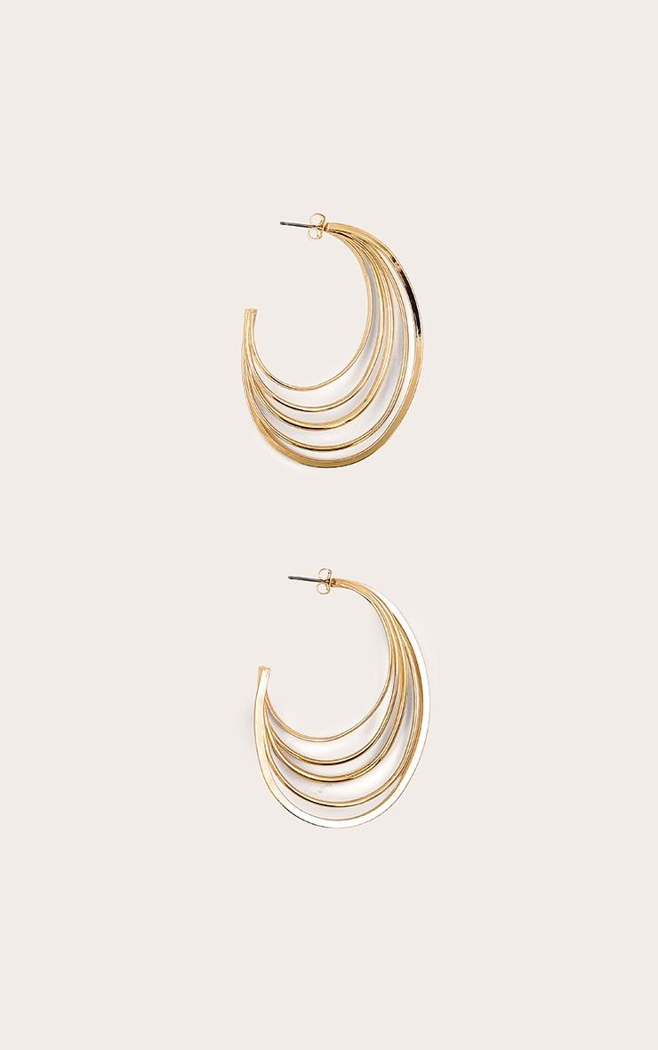 Gold Layered Twist Hoop Earrings Product Image