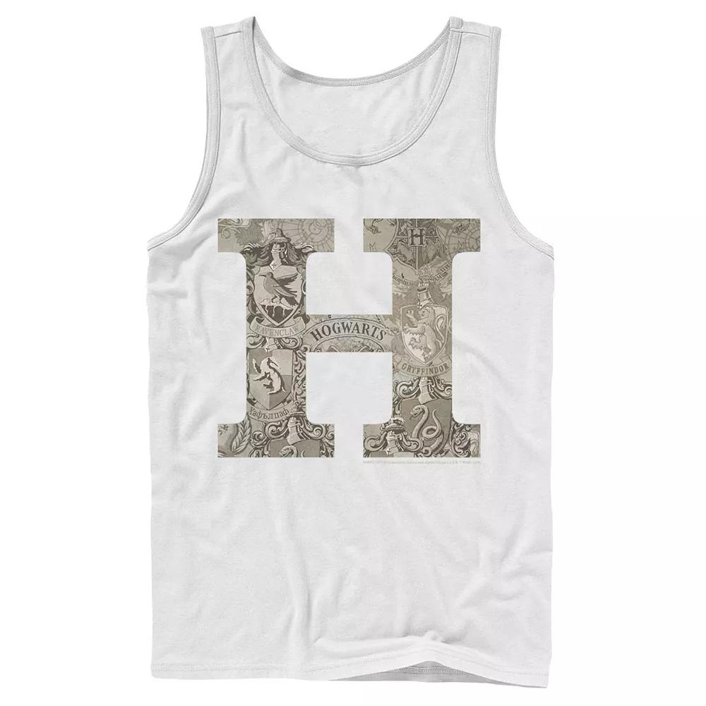 Men's Harry Potter H Hogwarts Crest Fill Tank Top,  Product Image