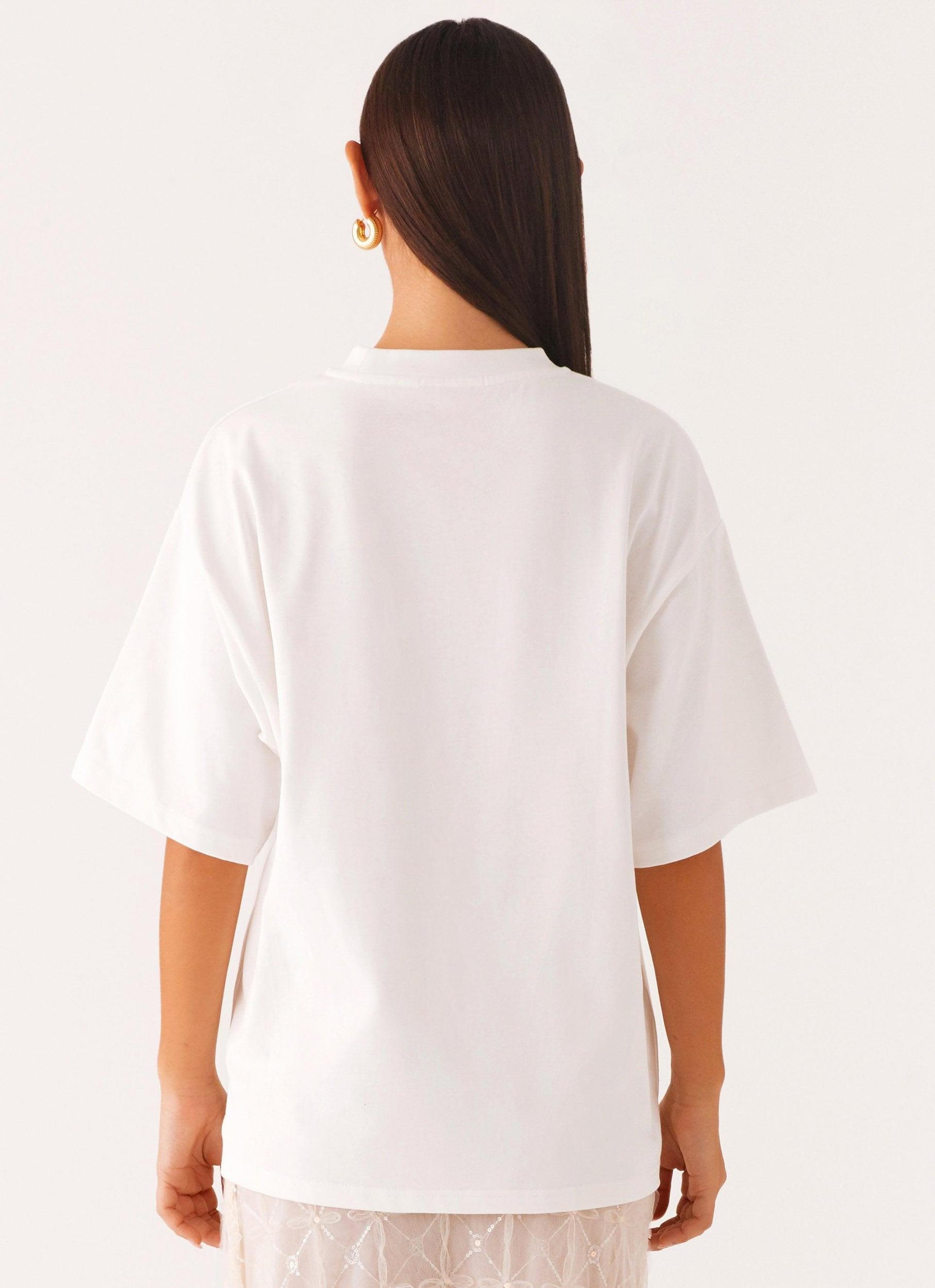 Born To Have Fun Oversized Graphic Tee - Blue Shell Product Image