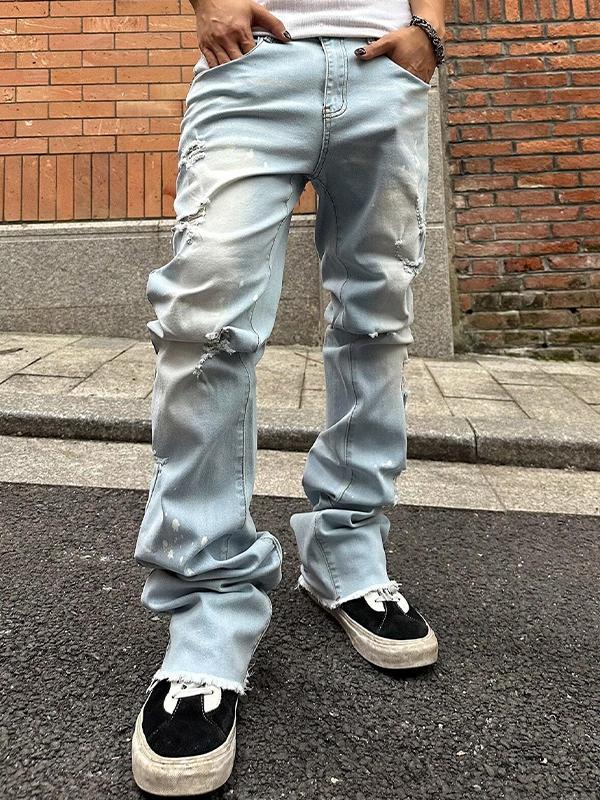 Men's Ripped Loose Jeans Product Image