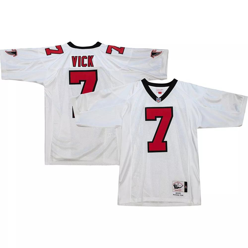 Men's Mitchell & Ness Michael Vick White Atlanta Falcons 2001 Authentic Retired Player Jersey, Size: 60 Product Image