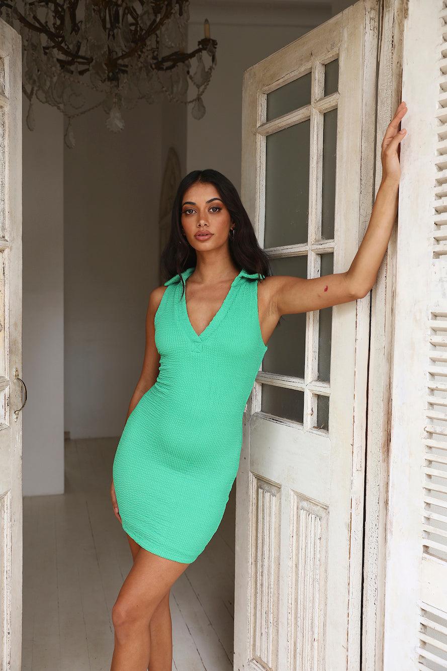 Pick It Mini Dress Green Product Image