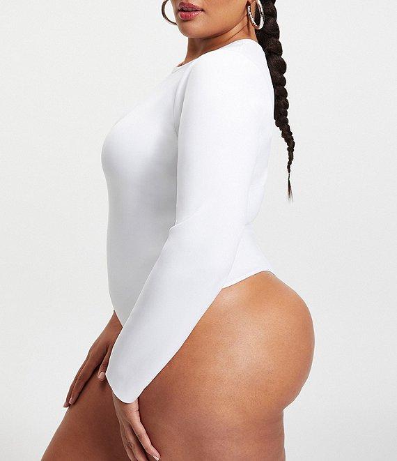 Good American Plus Size Sculpting Crewneck Long Sleeve Bodysuit Product Image