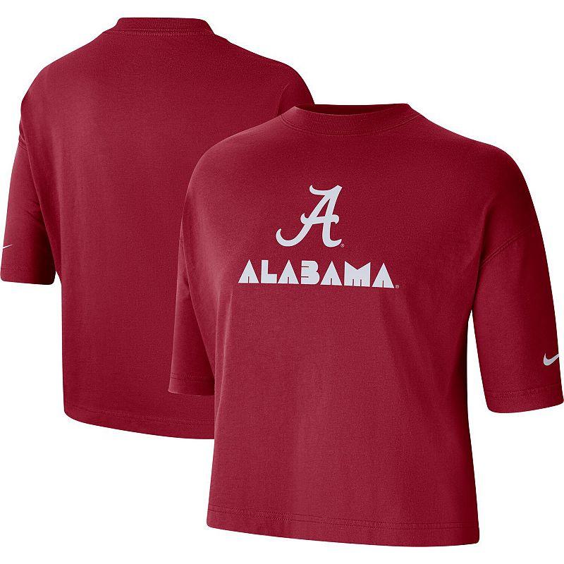 Women's Nike Crimson Alabama Crimson Tide Crop Performance T-Shirt, Size: XS, Red Product Image