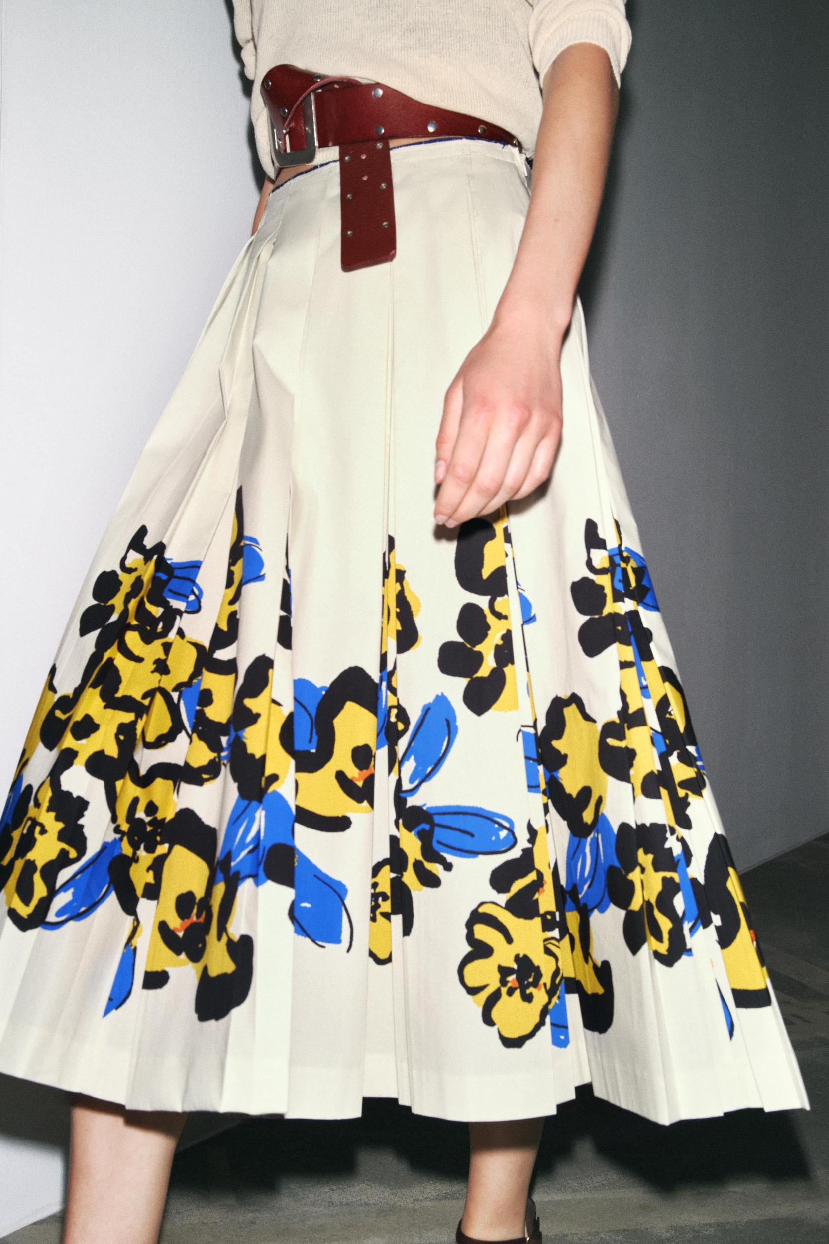 ZW COLLECTION PRINTED PLEATED SKIRT Product Image