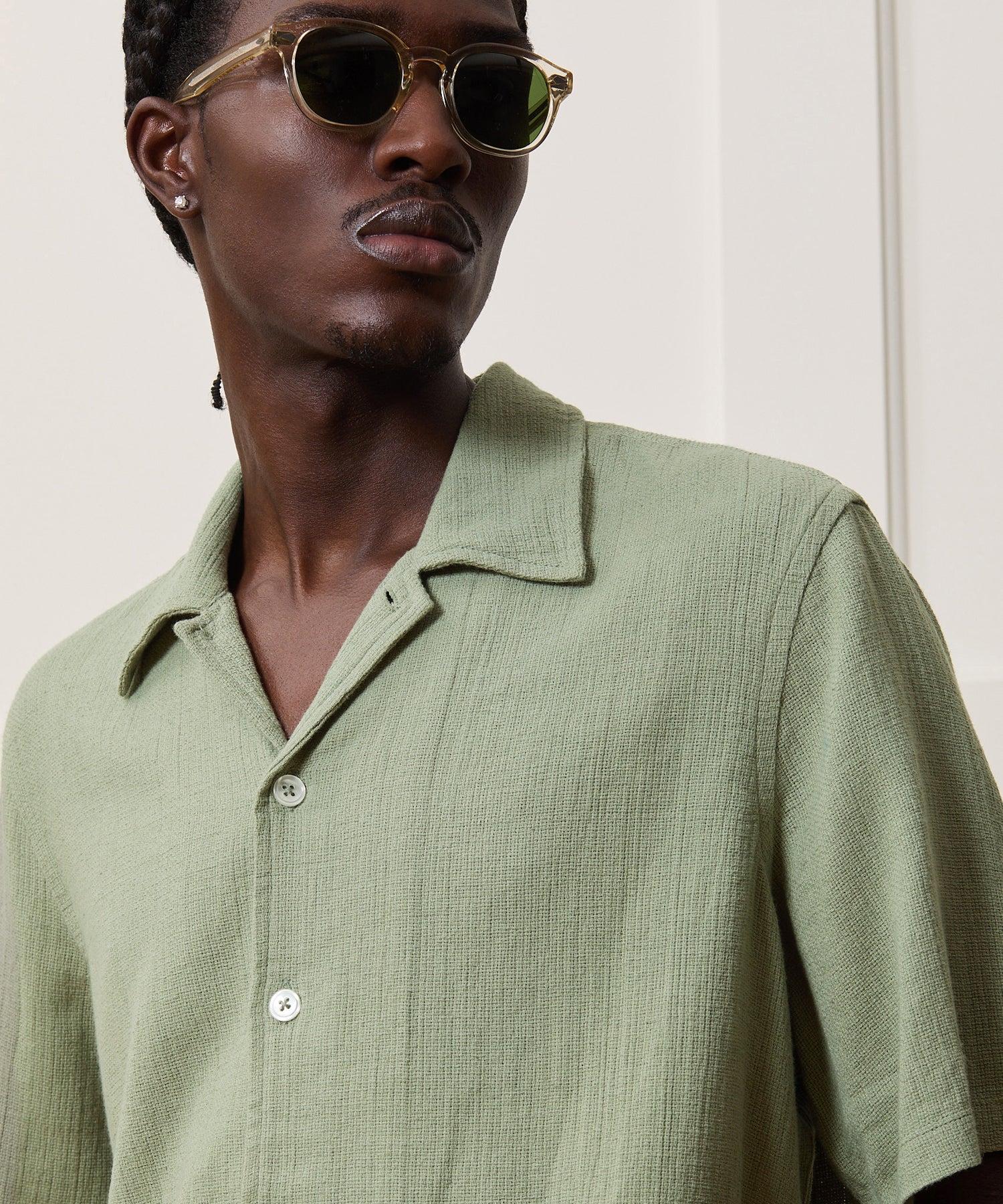 Relaxed Basketweave Camp Collar Shirt Product Image
