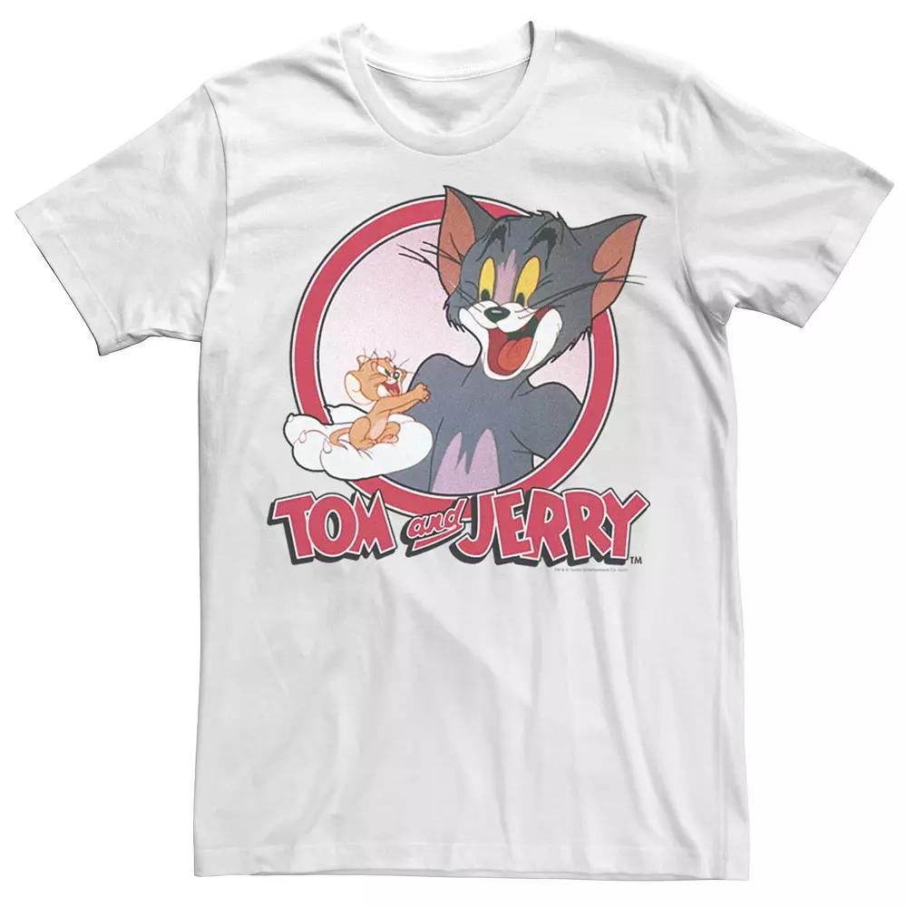 Mens Tom And Jerry Retro Style Portrait Tee, Men's, Size: Medium, White Product Image