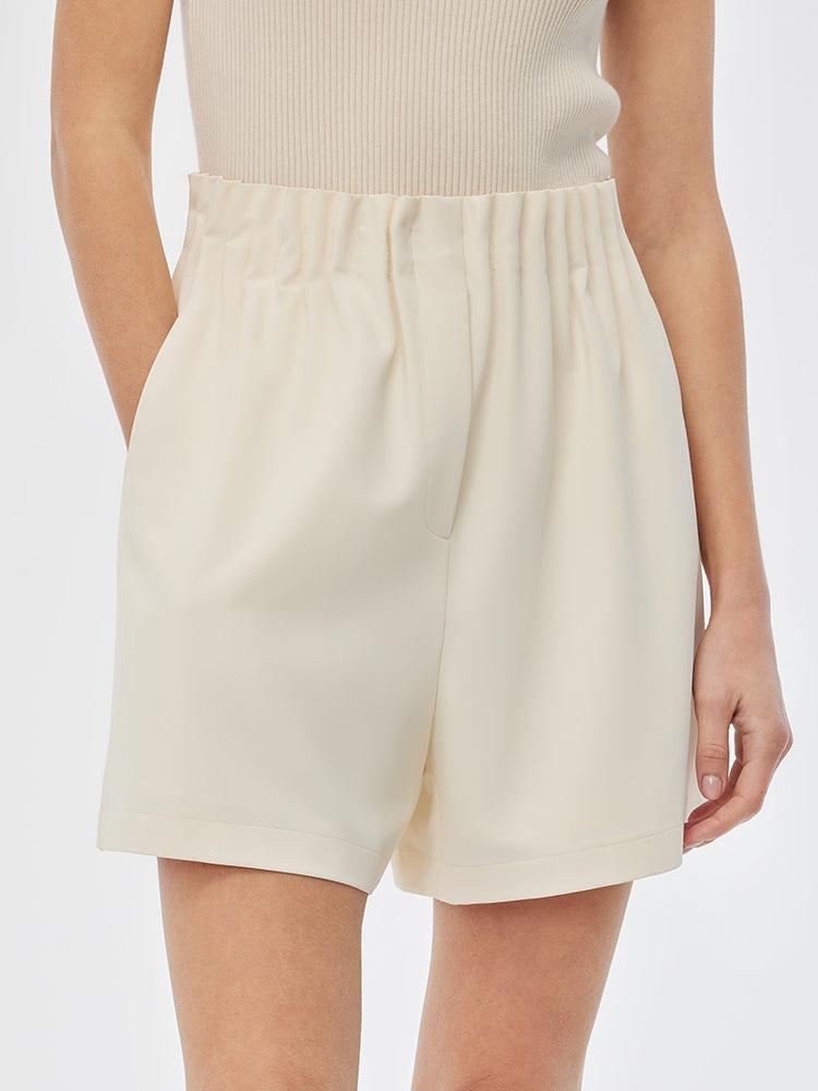 Stretch Elastic Waist A-Line Women Shorts Product Image