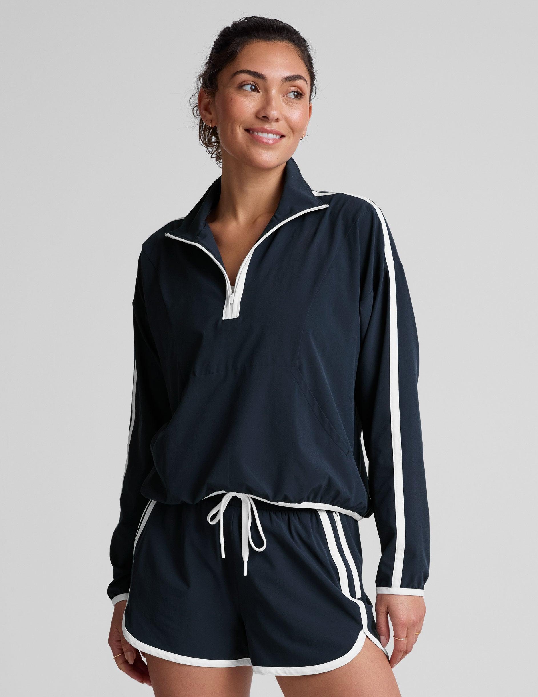 Stretch Woven Course Contrast Half Zip Pullover Product Image
