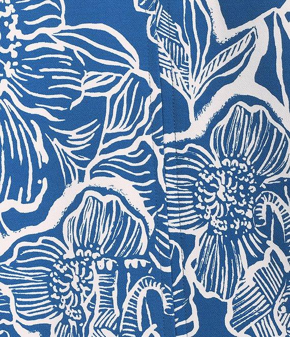 Lilly Pulitzer Rosie Starlight Navy Floral Unforgettable Stand Split V-Neck 3/4 Sleeve Mini Dress Product Image