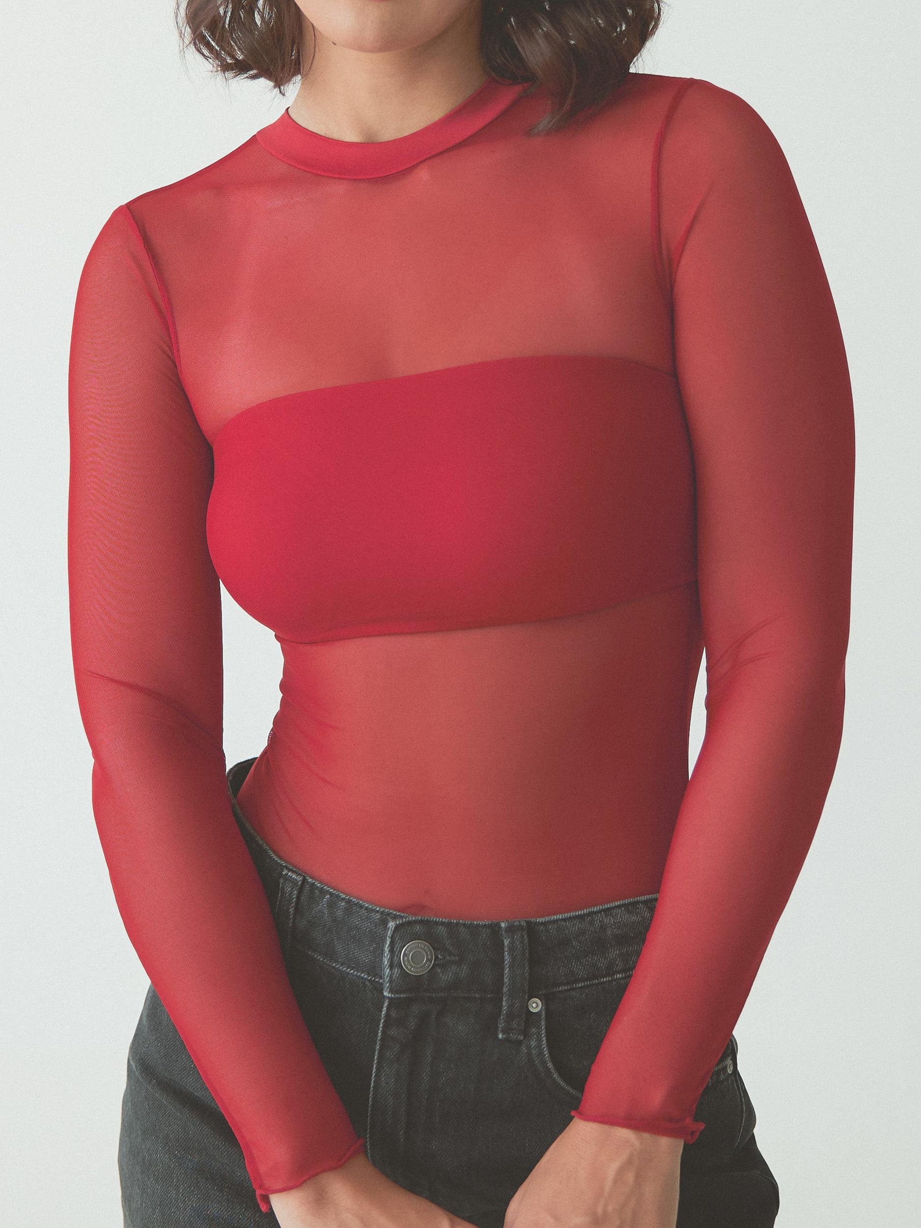 Mesh Bandeau Long Sleeve Bramisuit Product Image