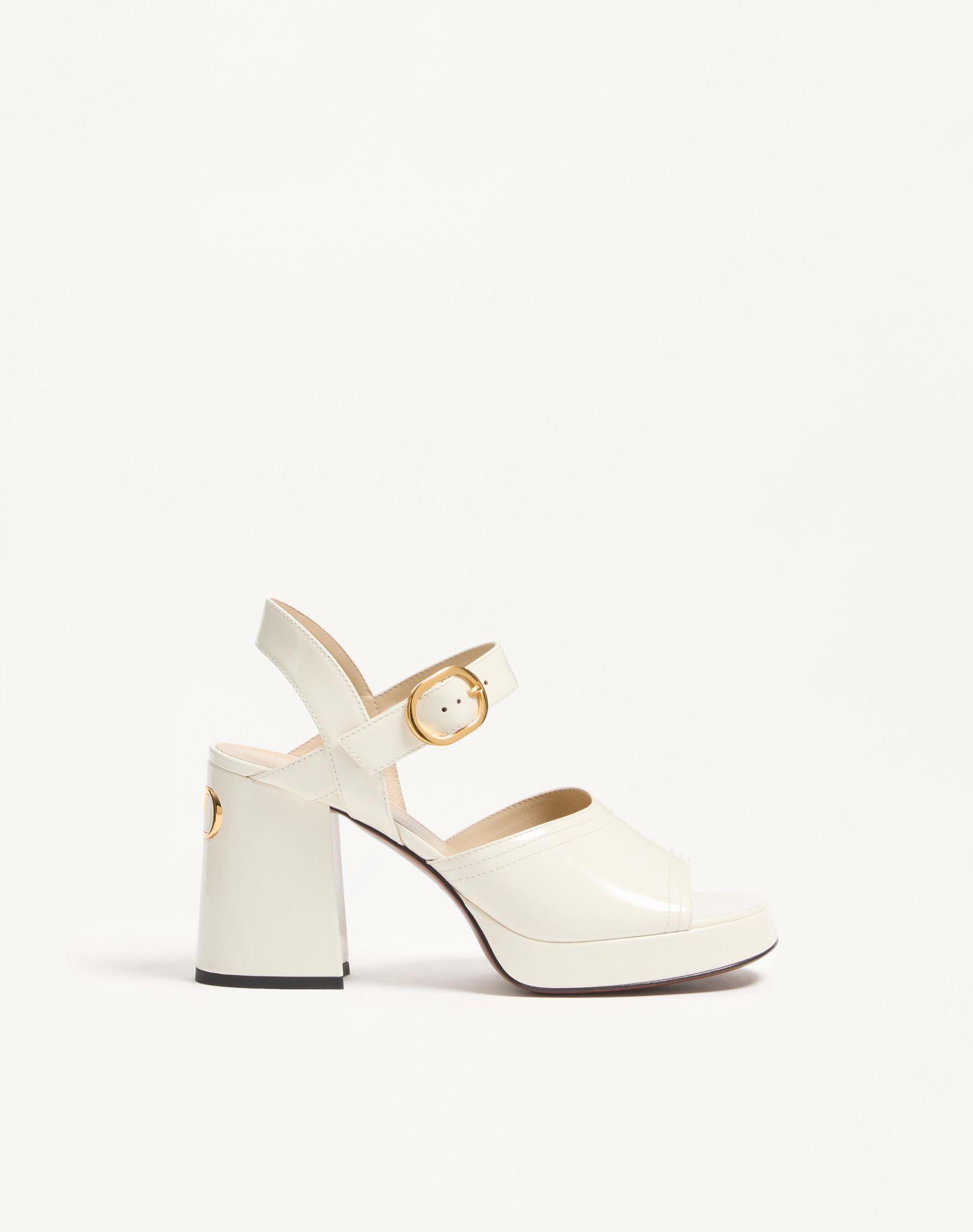 Fawcette Platform Sandal In Polished Calfskin 100Mm Product Image